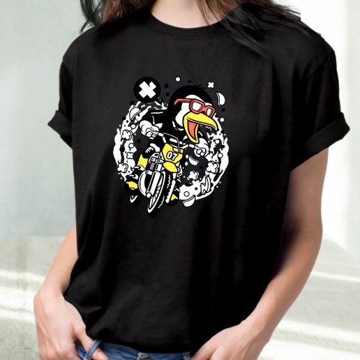 Classic T Shirt Penguin Motocross Rider Fashion Trends