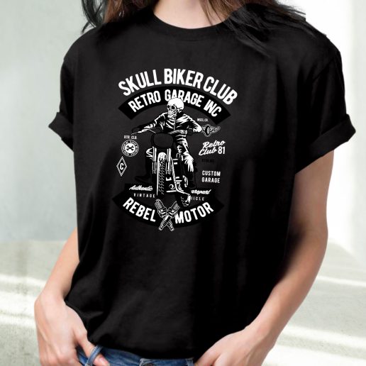 Classic T Shirt Skull Biker Club Fashion Trends