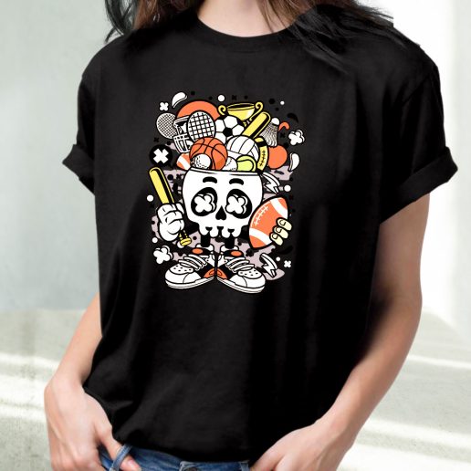 Classic T Shirt Sports Skull Head Fashion Trends