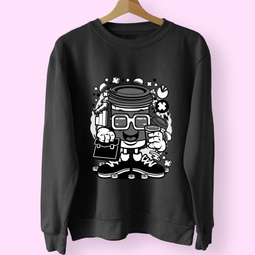 Coffee Cup Businessman Funny Graphic Sweatshirt