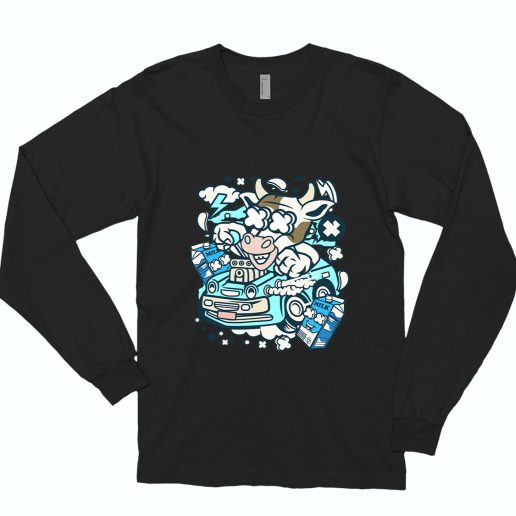 Cow Hotrod Funny Long Sleeve T shirt