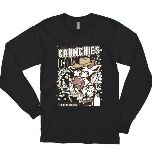 Crunchies Cow Funny Long Sleeve T shirt