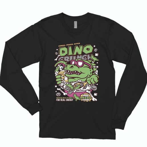 Dino Crunch Funny Long Sleeve T shirt