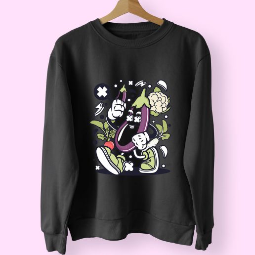 Eggplant Funny Graphic Sweatshirt