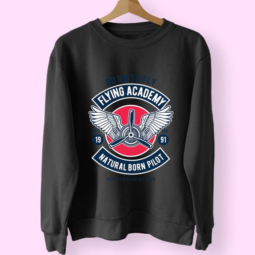 Flying Academy Club Funny Graphic Sweatshirt