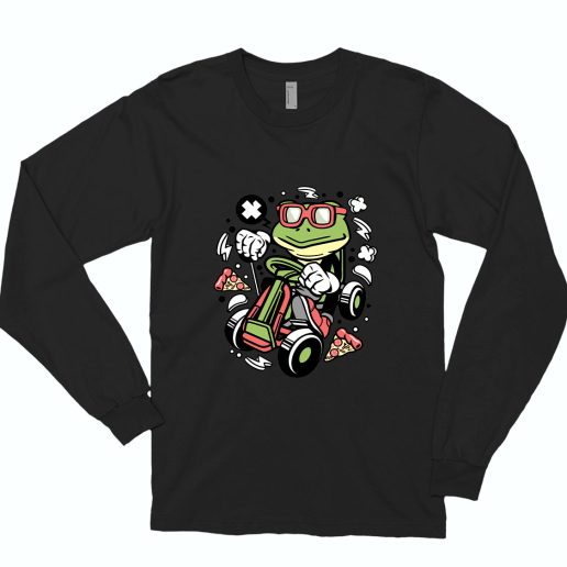 Frog Gokart Racer Funny Long Sleeve T shirt