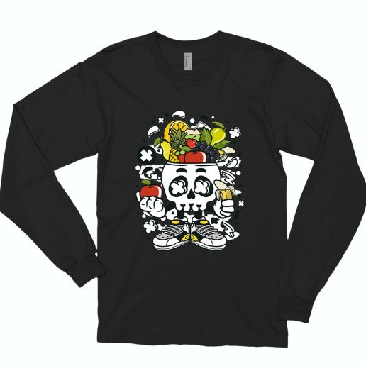 Fruit Skull Head Funny Long Sleeve T shirt