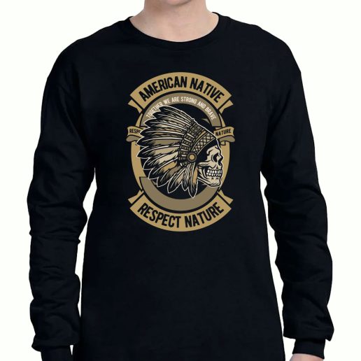 Graphic Long Sleeve T Shirt American Native