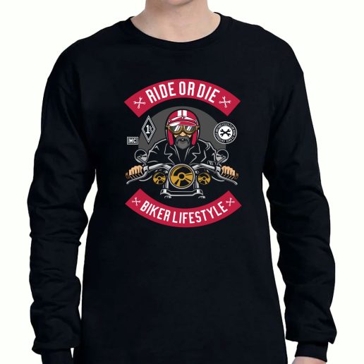 Graphic Long Sleeve T Shirt Biker