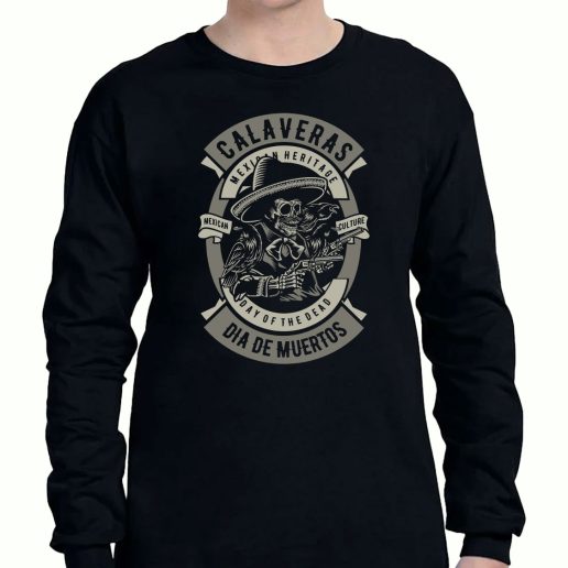 Graphic Long Sleeve T Shirt Calaveras