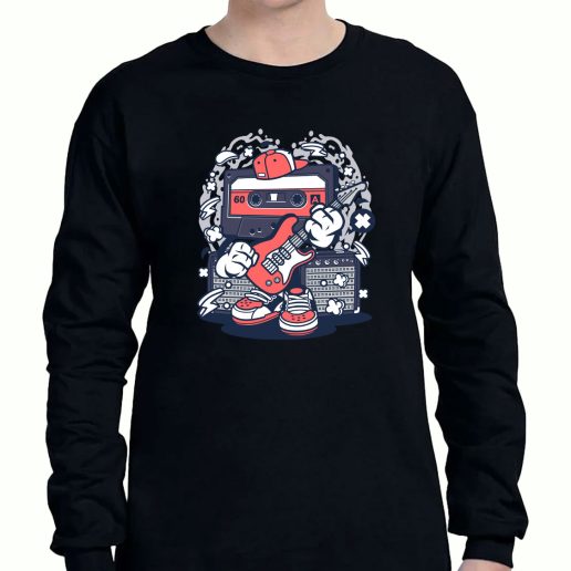 Graphic Long Sleeve T Shirt Cassette Rock Star