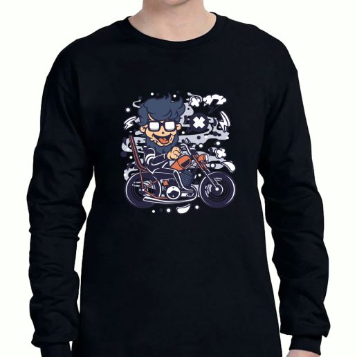 Graphic Long Sleeve T Shirt Chopper Hipster