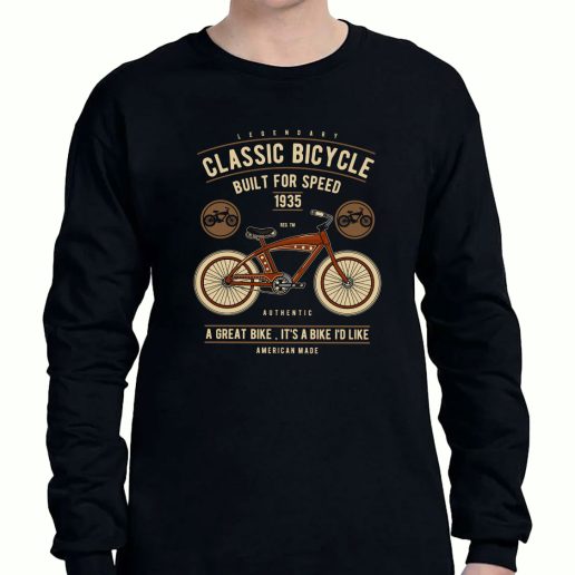 Graphic Long Sleeve T Shirt Classic Bicycle