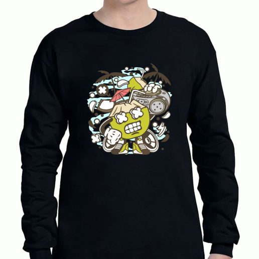 Graphic Long Sleeve T Shirt Coconut Boombox