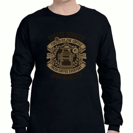 Graphic Long Sleeve T Shirt Coffee Grinder Classic