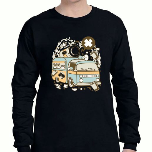 Graphic Long Sleeve T Shirt Coffee Van