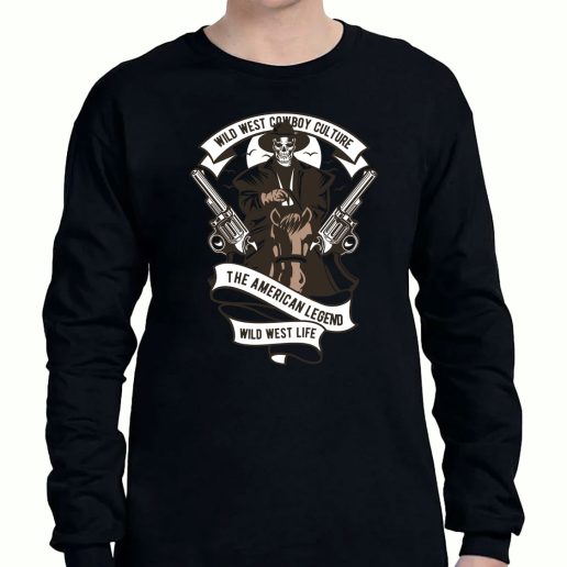 Graphic Long Sleeve T Shirt Cowboy