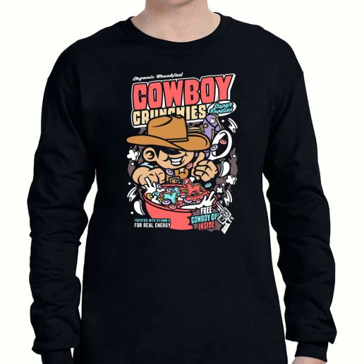 Graphic Long Sleeve T Shirt Cowboy Crunchies