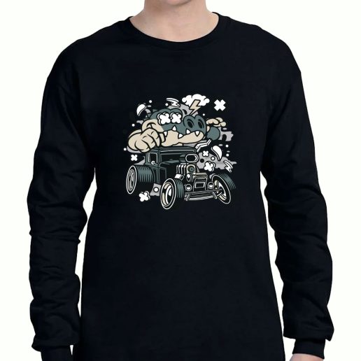 Graphic Long Sleeve T Shirt Crocodile Hotrod