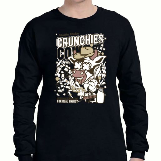 Graphic Long Sleeve T Shirt Crunchies Cow