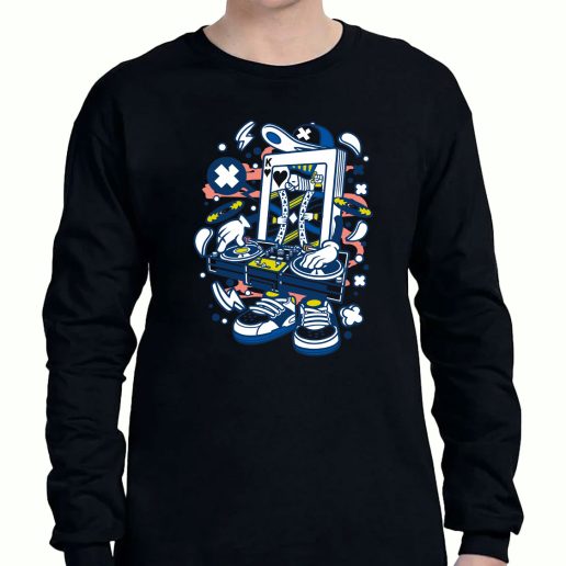 Graphic Long Sleeve T Shirt Dj King Card