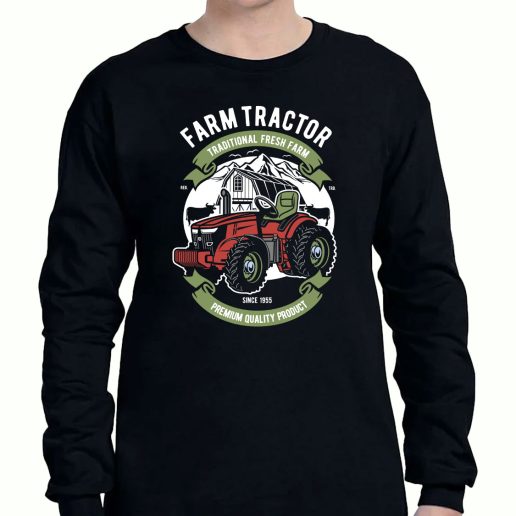 Graphic Long Sleeve T Shirt Farm Tractor