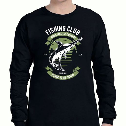 Graphic Long Sleeve T Shirt Fishing Club