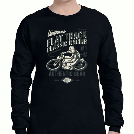 Graphic Long Sleeve T Shirt Flat Track Classic Racing