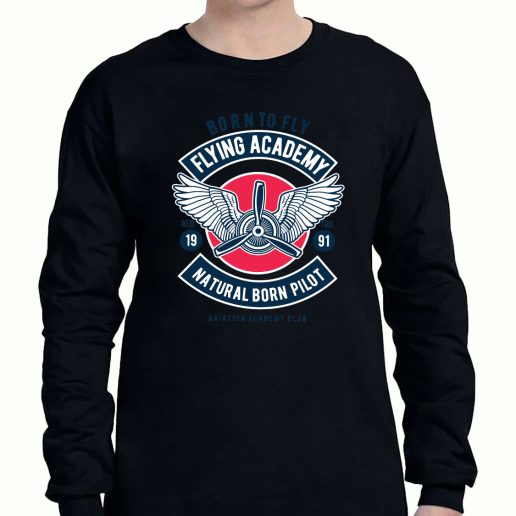 Graphic Long Sleeve T Shirt Flying Academy Club