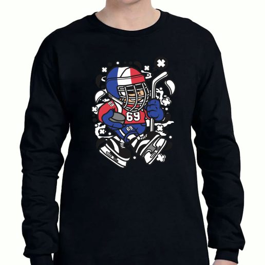 Graphic Long Sleeve T Shirt France Hockey Kid