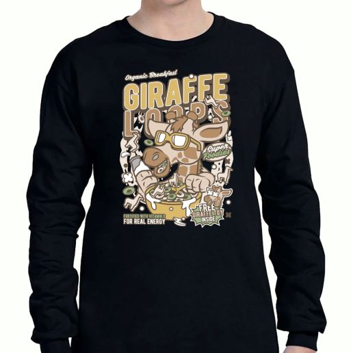 Graphic Long Sleeve T Shirt Girrafe Loops