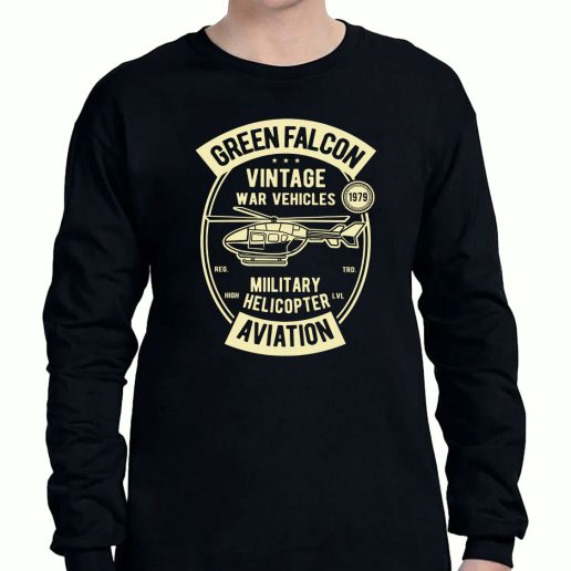 Graphic Long Sleeve T Shirt Green Falcon