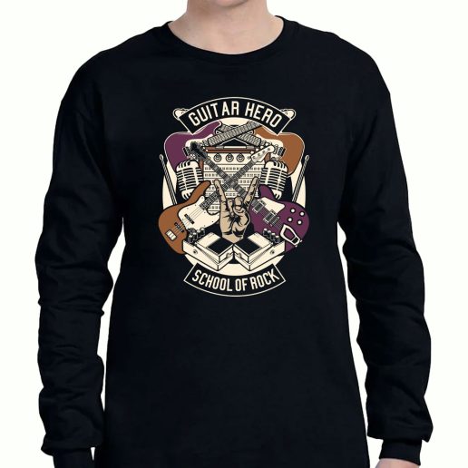 Graphic Long Sleeve T Shirt Guitar Hero