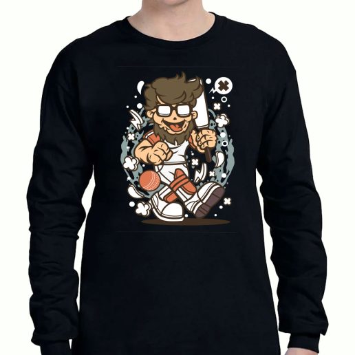 Graphic Long Sleeve T Shirt Hipster Cricket