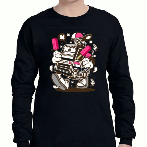 Graphic Long Sleeve T Shirt Ice Cream Truck