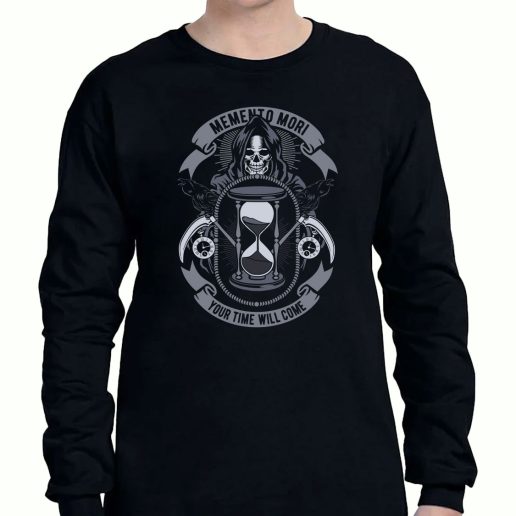 Graphic Long Sleeve T Shirt Memento Mori