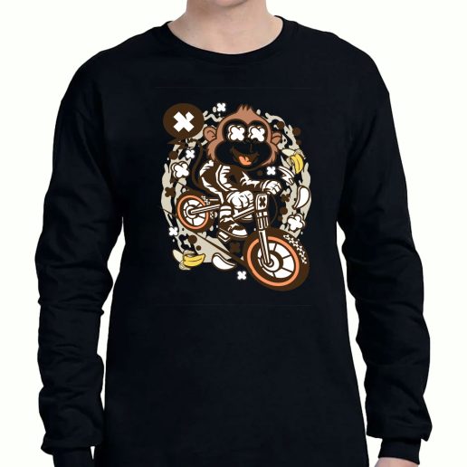 Graphic Long Sleeve T Shirt Monkey Downhill