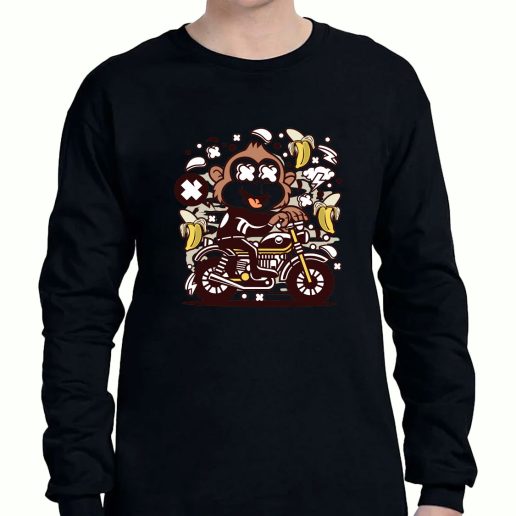 Graphic Long Sleeve T Shirt Monkey Motocrosser