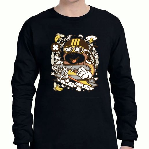 Graphic Long Sleeve T Shirt Monkey Pilot