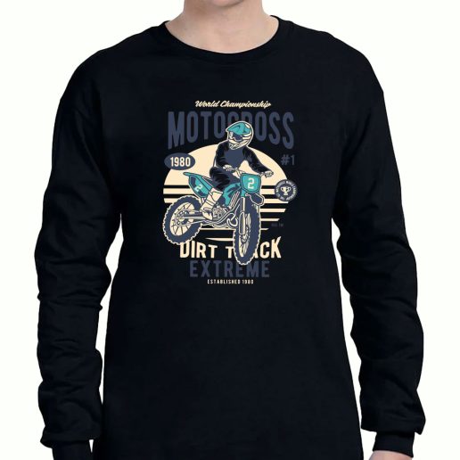 Graphic Long Sleeve T Shirt Motocross Extreme Dirt Track