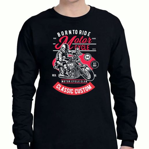 Graphic Long Sleeve T Shirt Motorcycle Rider