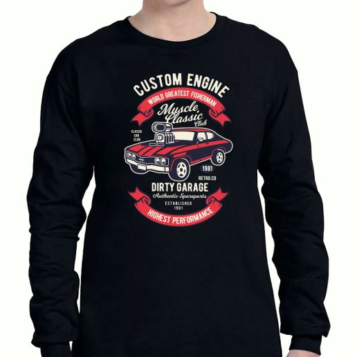 Graphic Long Sleeve T Shirt Muscle Classic Car Club