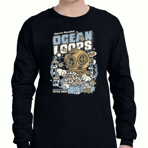 Graphic Long Sleeve T Shirt Ocean Loops