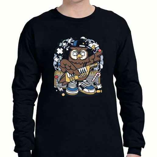 Graphic Long Sleeve T Shirt Owl Pop Star