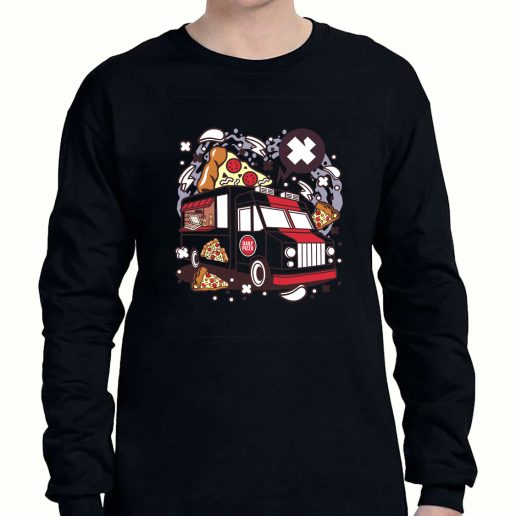 Graphic Long Sleeve T Shirt Pizza Van