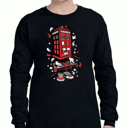 Graphic Long Sleeve T Shirt Police Box Dj