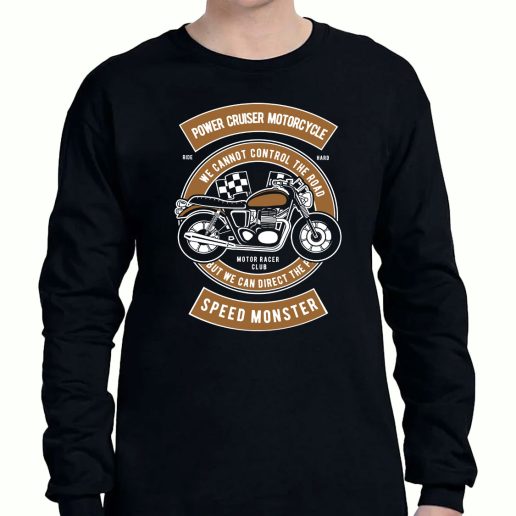 Graphic Long Sleeve T Shirt Power Cruiser Motorcycle