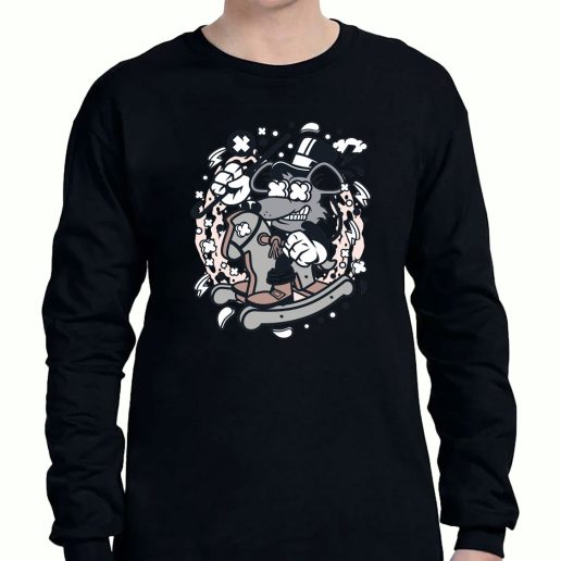 Graphic Long Sleeve T Shirt Rat Rocking Horse