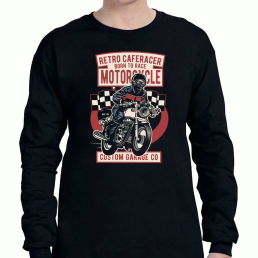 Graphic Long Sleeve T Shirt Retro Caferacer