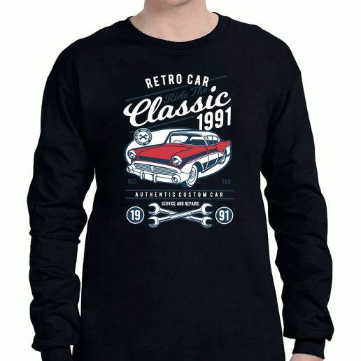 Graphic Long Sleeve T Shirt Retro Classic Car